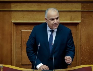 Σήκωσε πανό ο Γ.Σαρίδης στη Βουλή: «Δεν φταίει η Δημοκρατία» (φωτό)